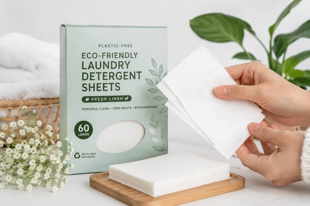 plastic-free laundry sheets 