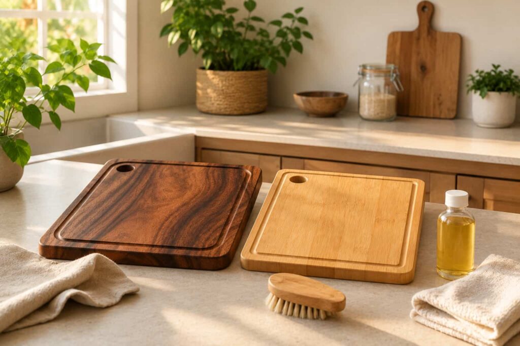 Acacia and bamboo cutting board maintenance and care
